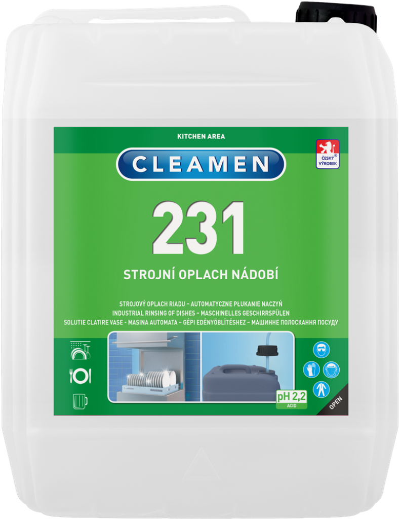 CLEAMEN 231 5 litrů strojní oplach do profesionálních myček nádobí