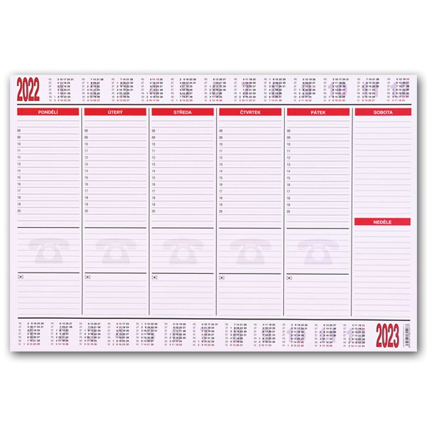 Mapa plánovací A2 s kalendáriem, 30 listů