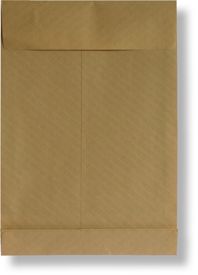 Poštovní taška s křížovým dnem B4 neroztrhnutelná, samolepicí s KP, 250 x 353