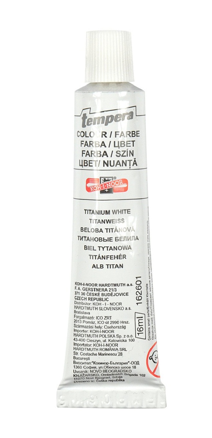 Barva temperová tuba 16 ml - běloba titanová