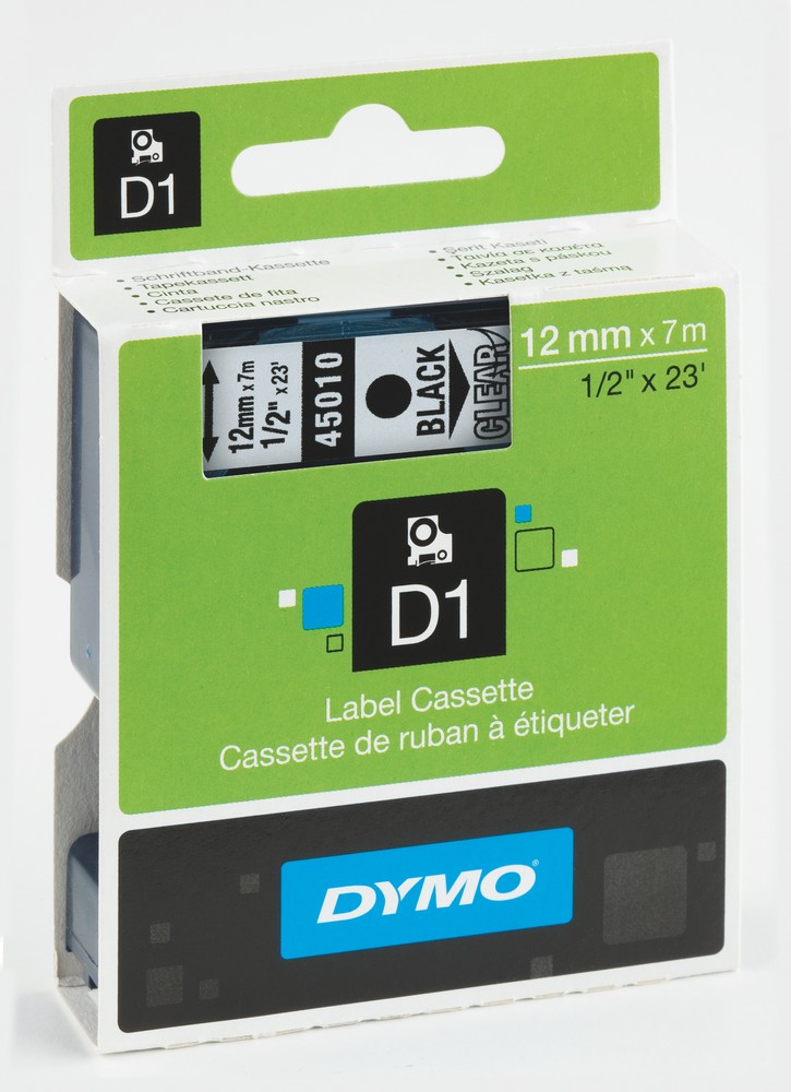 Páska DYMO D1 12mm/7m černá na čiré