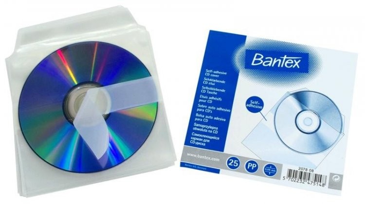 Obal zakládací kapsa na 1 CD samolepicí 12,5 x 12,5 cm / 1 ks