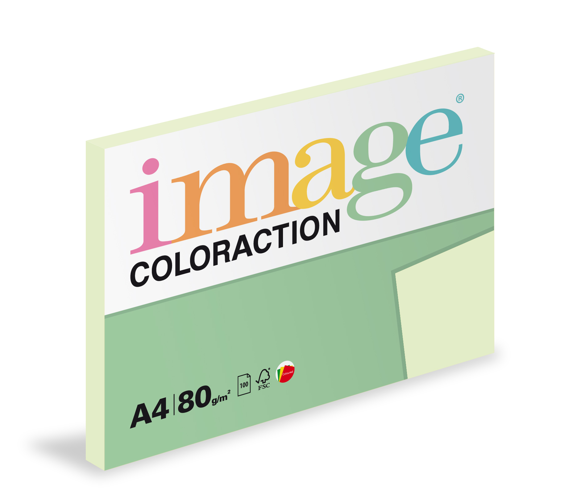 Papír kopírovací Coloraction A4 80g/ 100 listů zelená světlá pastelová