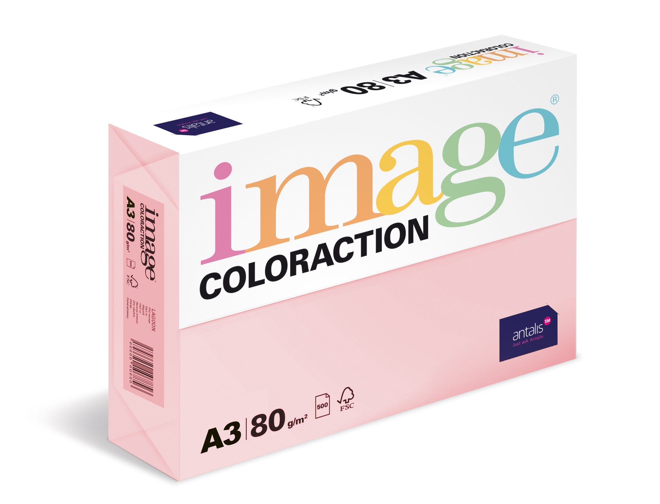 Papír kopírovací Coloraction A3 80 g růžová pastelová