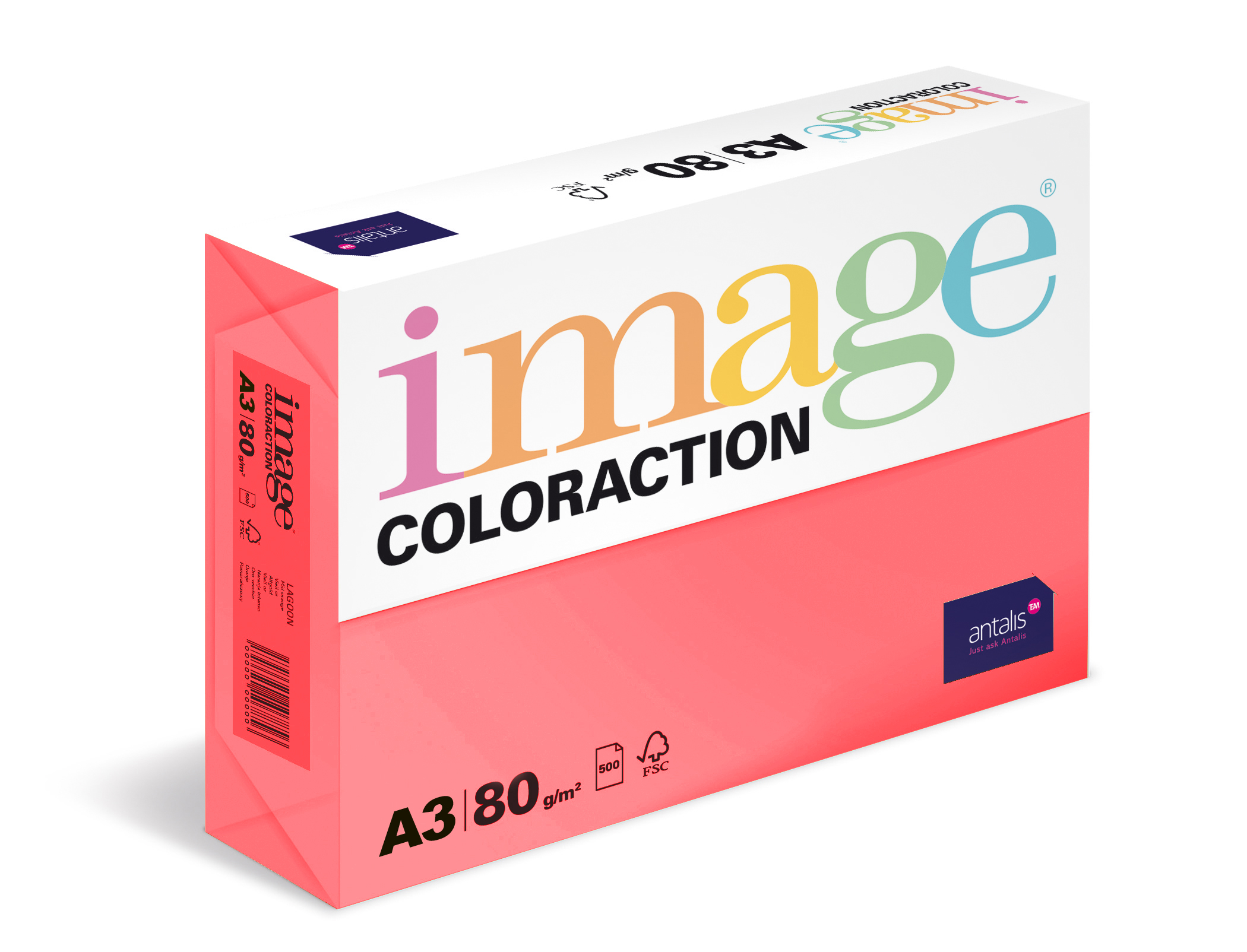Papír kopírovací Coloraction A3 80g/ 500 listů růžová reflexní