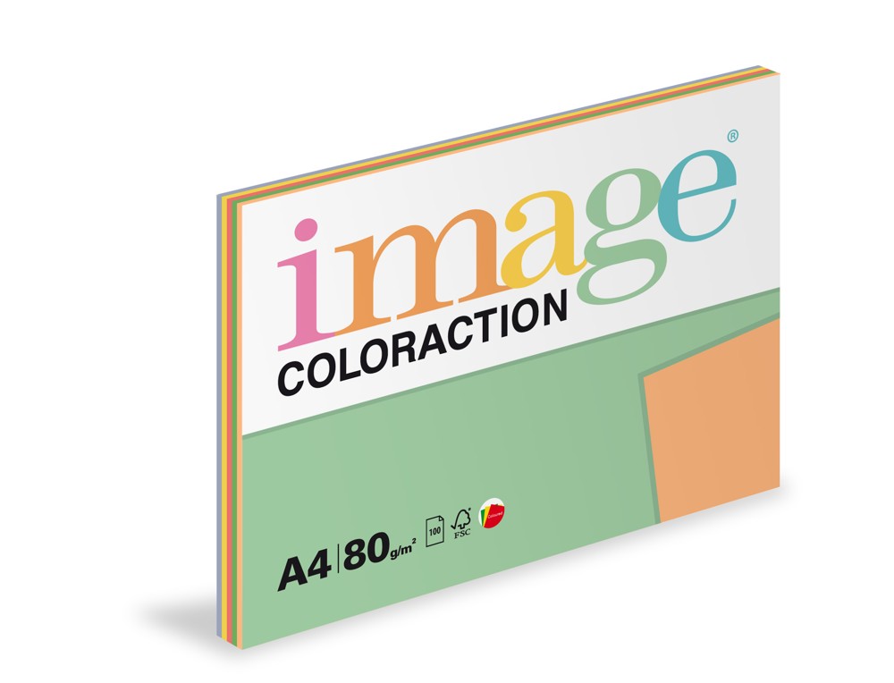 Papír kopírovací Coloraction A4 100 listů intenzivní, mix 5 barev