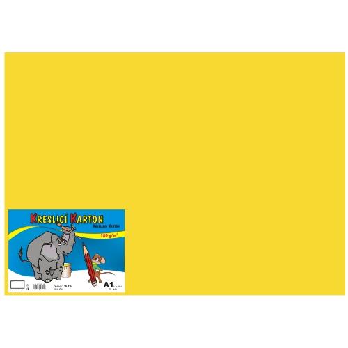 Karton kreslicí barevný A1 180g / 10l žlutý