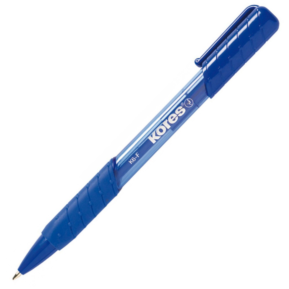Pero kuličkové Kores K6 trojhranné s gripem 0,5 mm, modré
