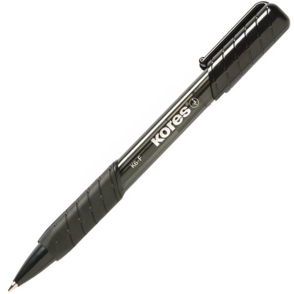 Pero kuličkové Kores K6 trojhranné s gripem 0,5 mm, černé