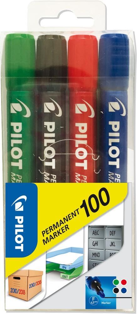 Popisovač Pilot Marker 100 Permanent sada 4 barev