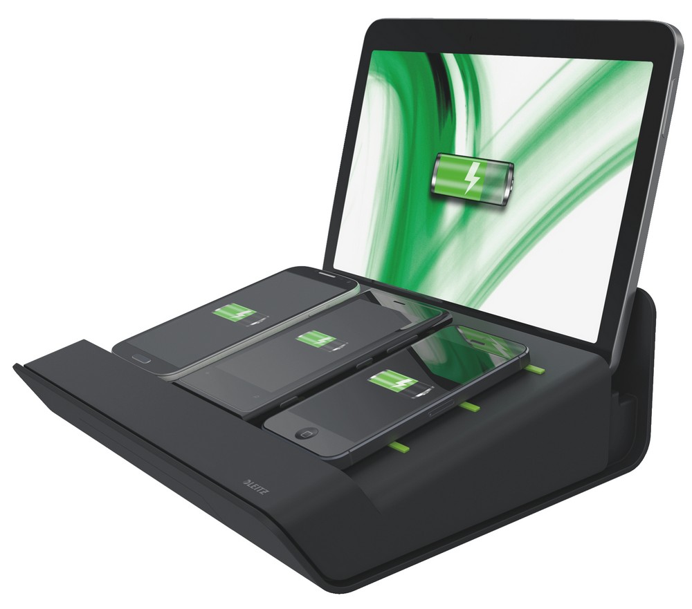 Multifunkční nabíječka XL Leitz černá 1 tablet a 3 smartphony