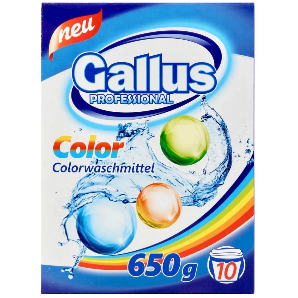 GALLUS prací prášek 650g 10 PD na barevné prádlo krabička