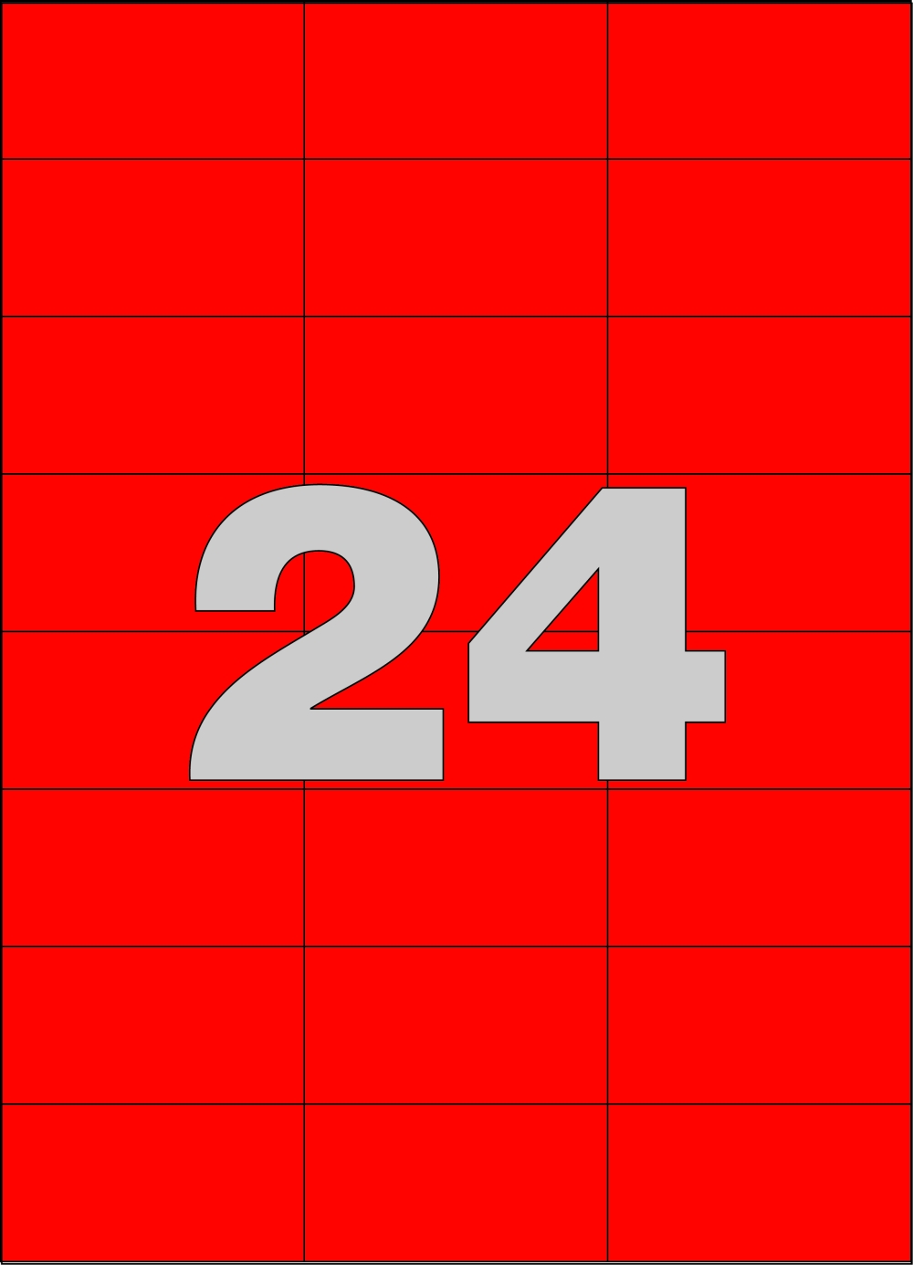 Etikety APLI samolepicí 70 x 37mm červené /20 archů