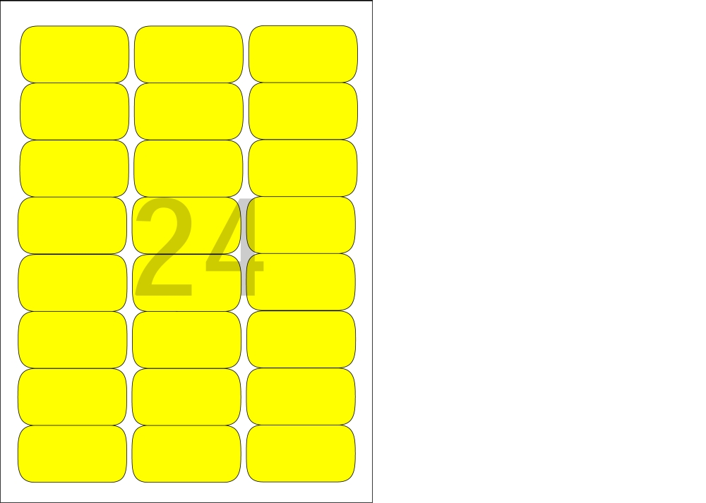 Etikety APLI samolepicí 64 x 33,9 mm fluo žluté /20x A4/ 480 etiket