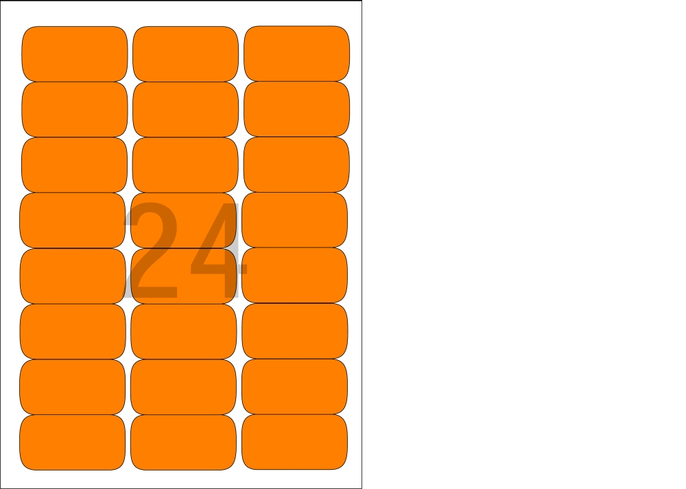 Etikety APLI samolepicí 64 x 33,9 mm fluo oranžové / 20x A4 / 480 etiket