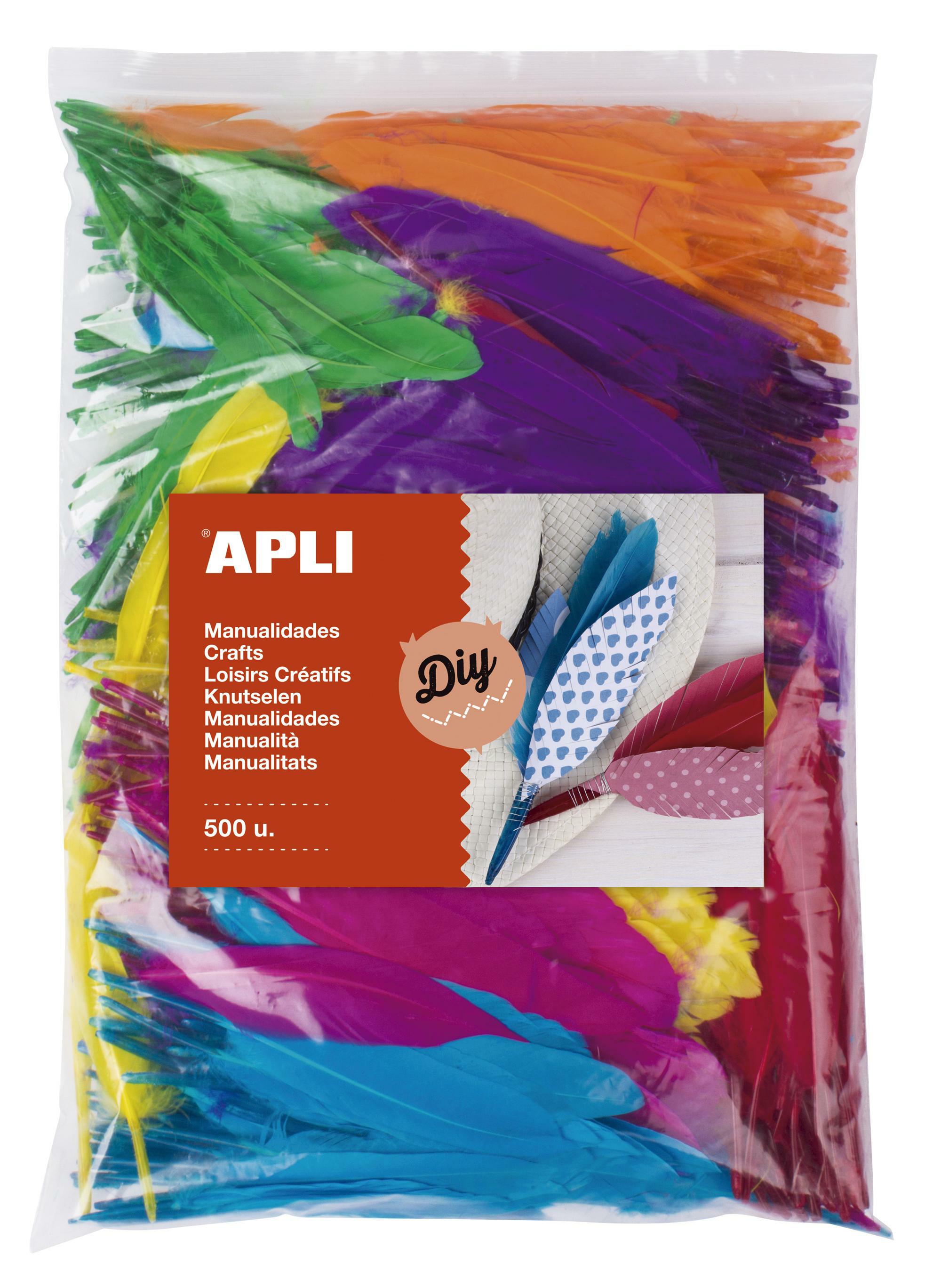 APLI peříčka indiánská - Jumbo pack, mix barev, 500 ks