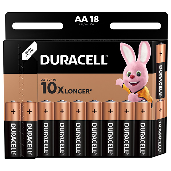 Baterie alkalická Duracell tužková AA / balení 18 ks