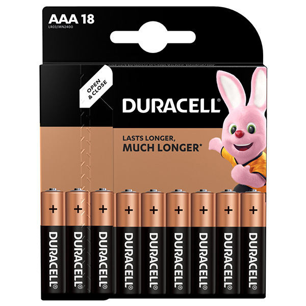 Baterie alkalická Duracell mikrotužková AAA / balení 18 ks