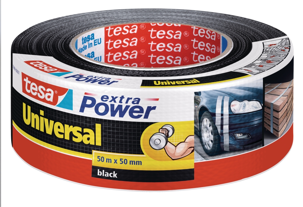 Tesa kobercová páska Extra Power černá, 50 m x 50 mm, textilní