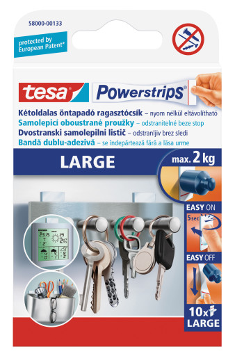Tesa Powerstrips Large - lepicí proužky, nosnost do 2kg/10ks