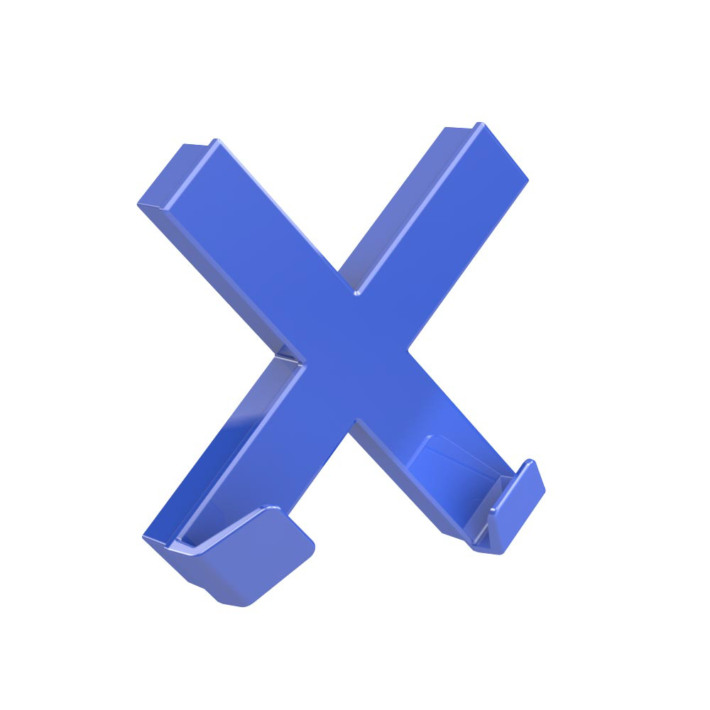 Dahle Mega magnet Cross XL, s háčky, 90 x 90 mm, modrý