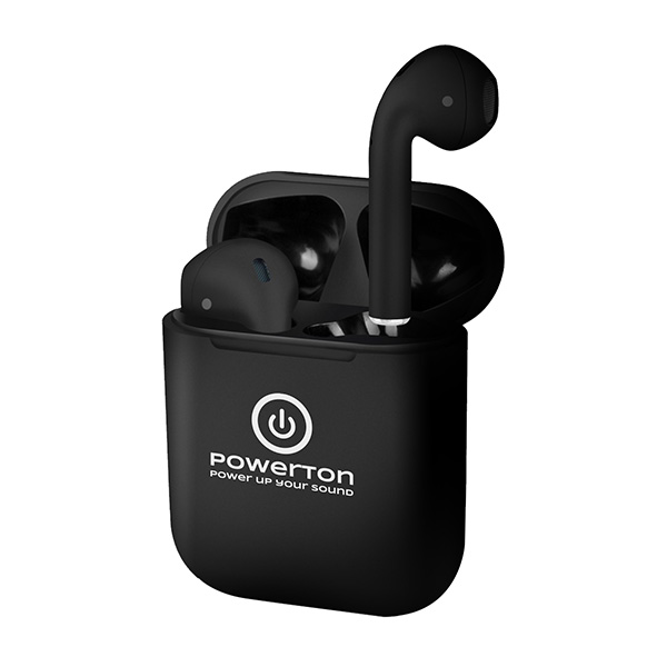 Bezdrátová sluchátka Powerton Airpods style černá