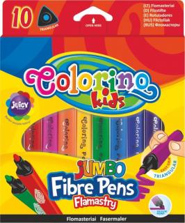Popisovače/fixy JUMBO trojhranné 10 barev Colorino Kids