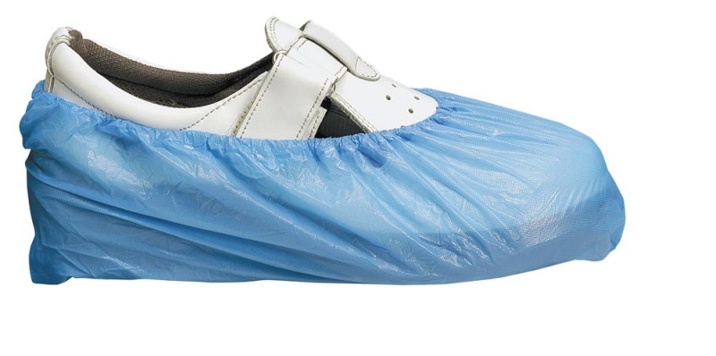 Jednorázové návleky na obuv modré 40 x 14 cm (CPE) 10 ks
