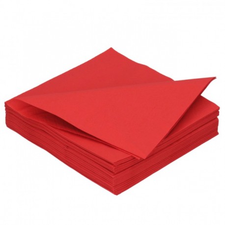 Ubrousky papírové 2-vrstvé pevné 33 x 33 cm červené 250 ks