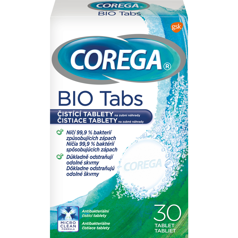 Corega tablety 30 ks čistící, antibakteriální