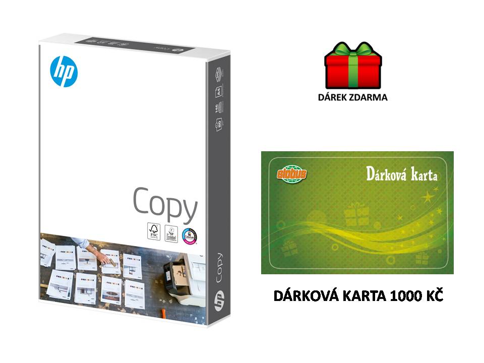Papír kopírovací HP Copy A4 80g 500 listů + dárková karta Globus 1000 Kč