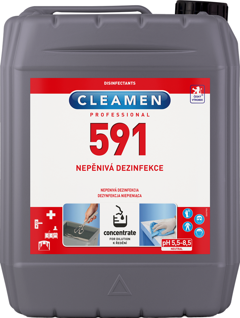 CLEAMEN 591 nepěnivá dezinfekce s vysokou účinností 5l