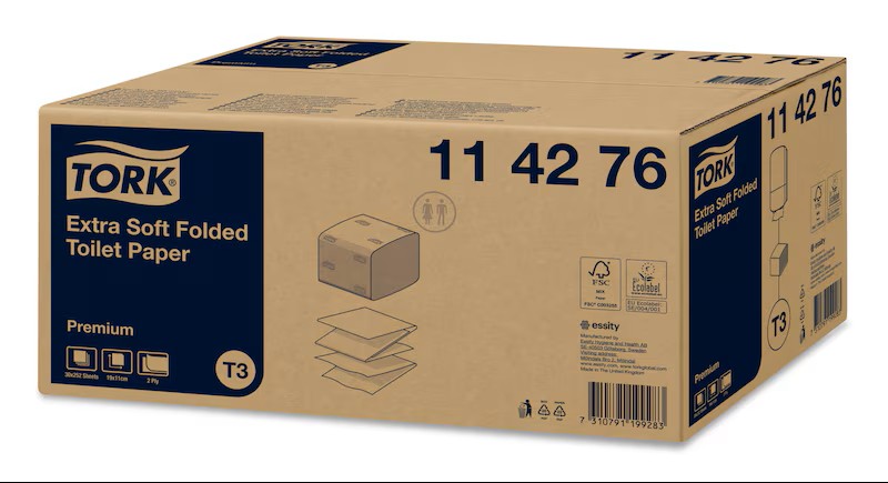 Tork toaletní papír skládaný jemný 114276, 2-vrstvý / 7560 ks