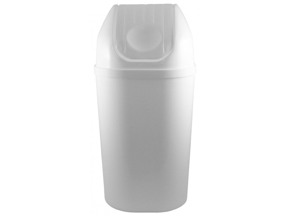 Koš DIN DON odpadkový hranatý s víkem bílý , 67 × 34 cm, 50 l, plast