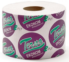 Papír toaletní Terno 2-vrstvý, jednotlivě balený, 100% celulóza 1000 útržků / 1 role