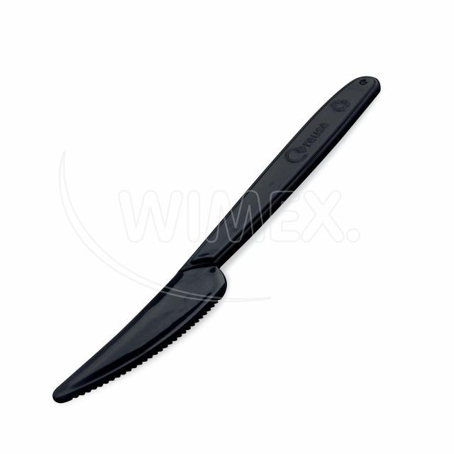 Nůž příborový (PP) opakovaně použitelný černý 18,5cm /50 ks