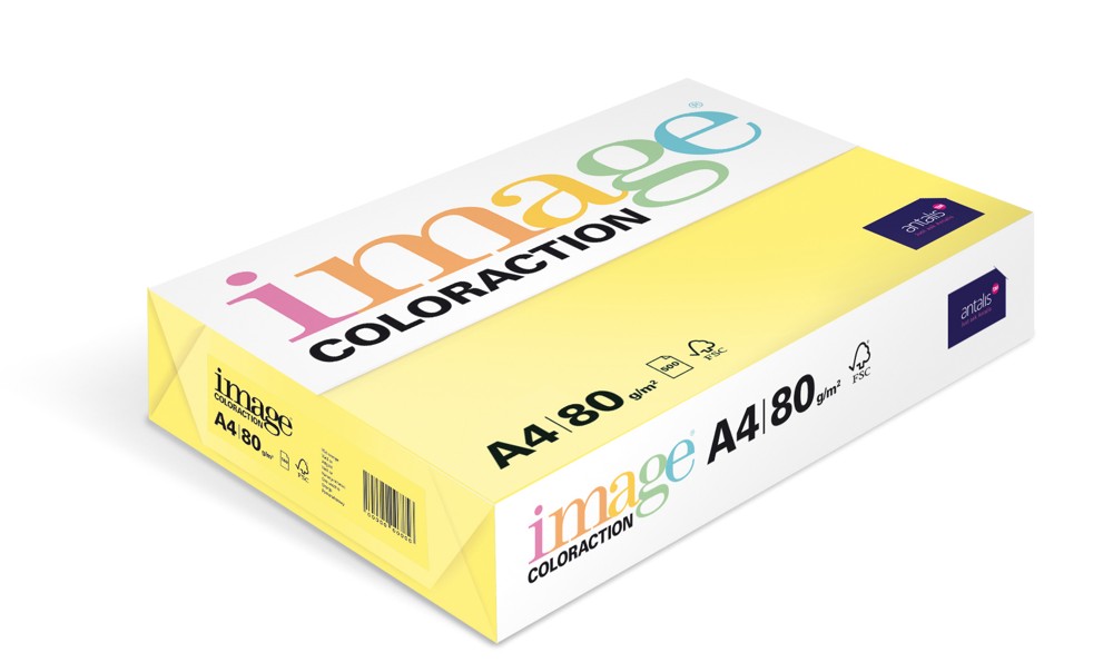 Papír kopírovací Coloraction A4 80g/ 500 listů žlutá pastelová