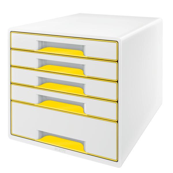 Leitz box zásuvkový WOW 5 zásuvek bílý/žlutý