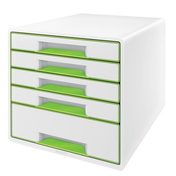 Leitz box zásuvkový WOW 5 zásuvek bílý/zelený