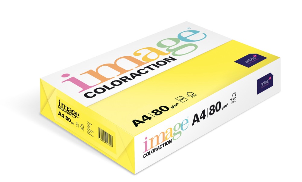 Papír kopírovací Coloraction A4 80g/ 500 listů žlutá střední