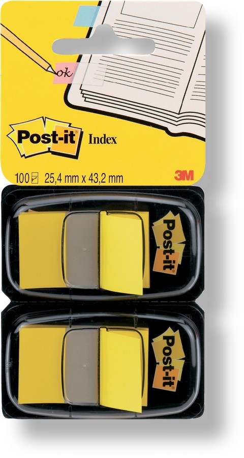 Záložky samolepicí Post-it dvojbalení 25,4 x 43,2 mm/50 ks žluté