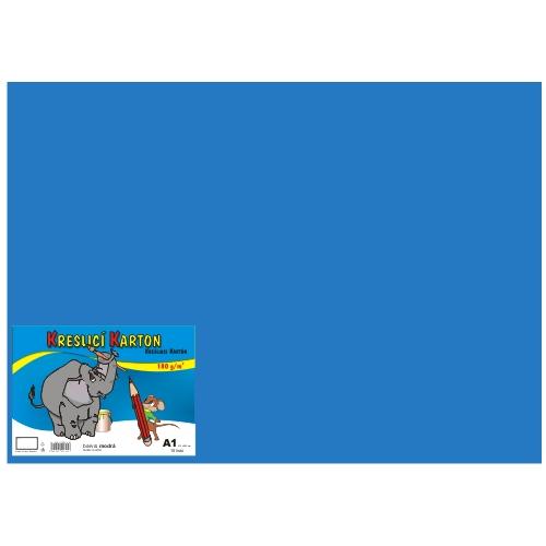 Karton kreslicí barevný A1 180g/10l modrý