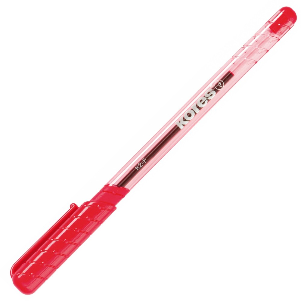 Pero kuličkové Kores K2 trojhranné s gripem 0,5 mm, červené