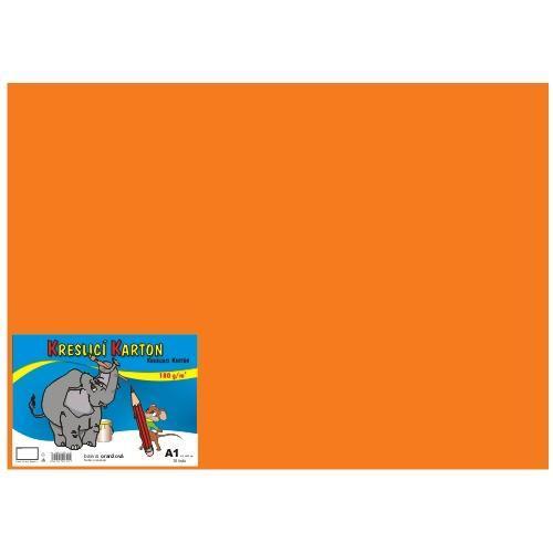 Karton kreslicí barevný A1 180g/10l oranžový