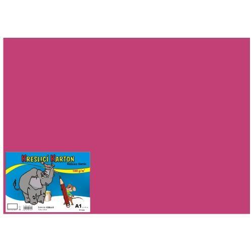 Karton kreslicí barevný A1 180g/10l růžový