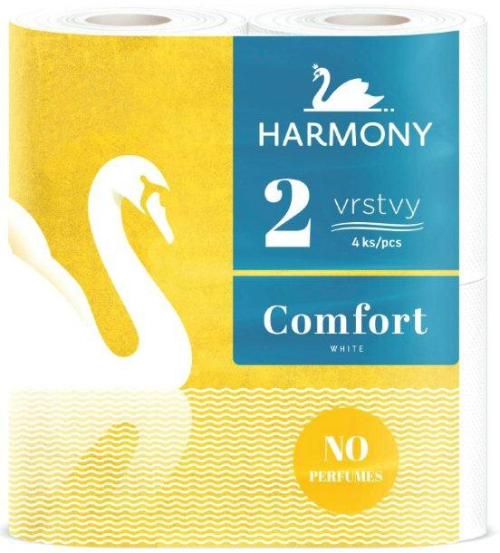 Papír toaletní Harmony Comfort 160 útržků 2-vrstvý celulóza / 4 role