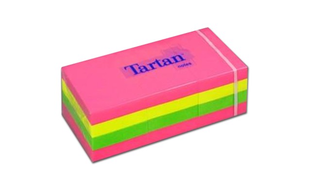 Blok samolepicí Tartan 76 x 127/6 ks neonové barvy