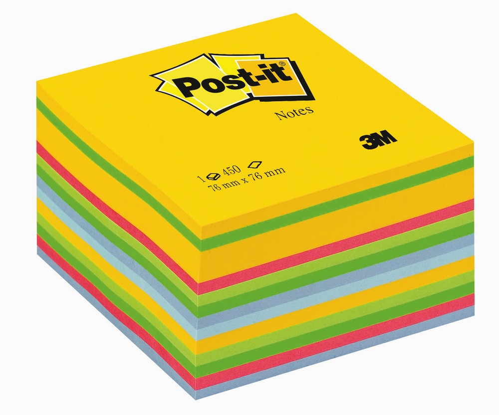 Blok samolepicí Post-it 76 x 76 mm ultražluté barvy / 450 listů