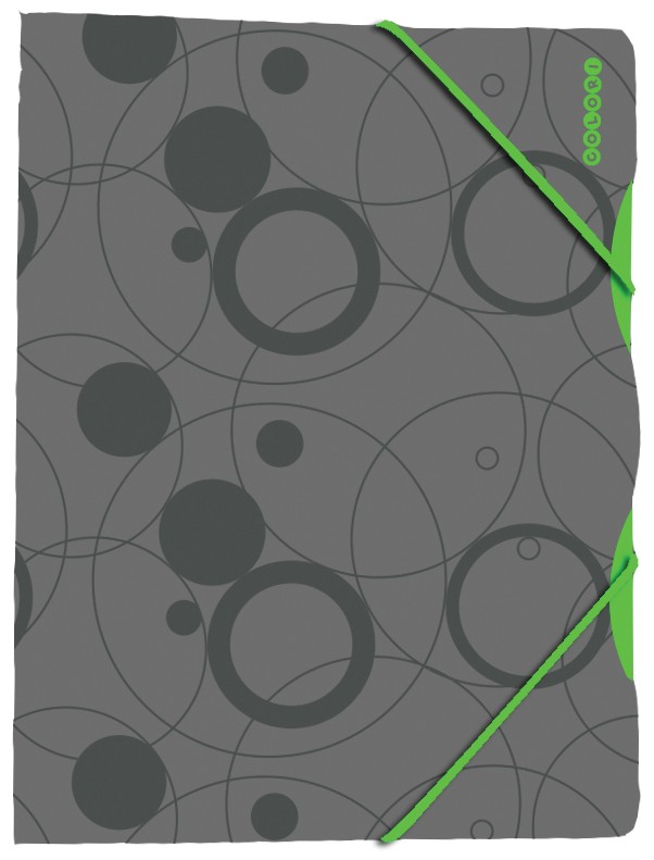 Desky s gumičkou DUO COLORI A4 šedá/zelená