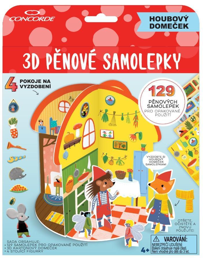 CONCORDE pěnové samolepky 3D Houbový domeček 129 ks